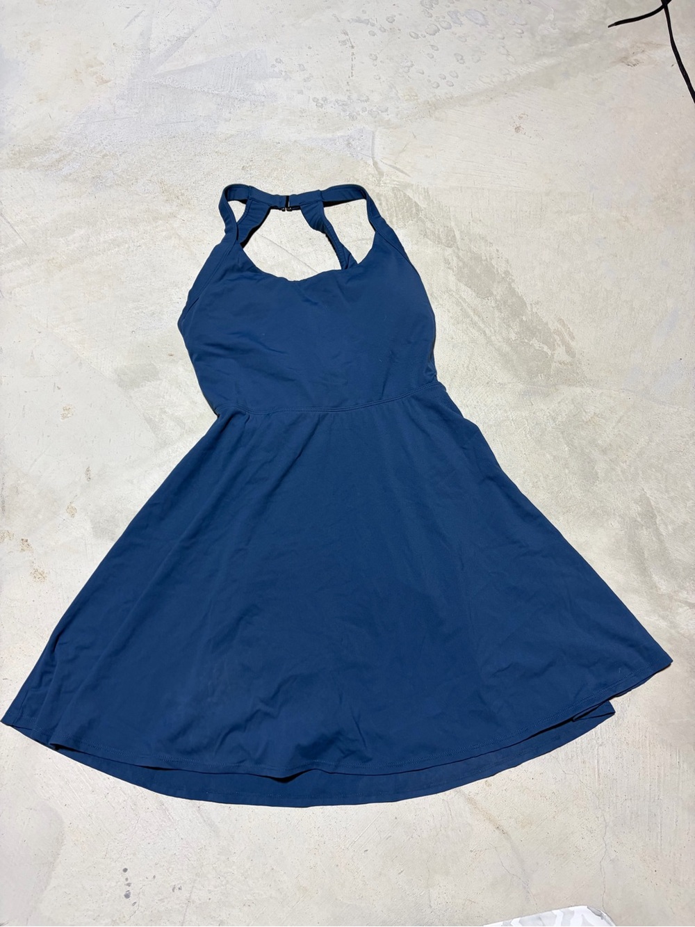 Blue Halter Fit-and-Flare Dress